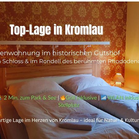 Ferienwohnung Im Gutshof Direkt Gegenueber Dem Schloss, Rhododendronpark Mit Terrasse Und Wlan Kromlau Екстериор снимка
